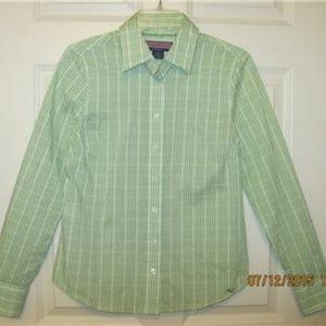 VINEYARD VINES Lime Green Check Button Down Top